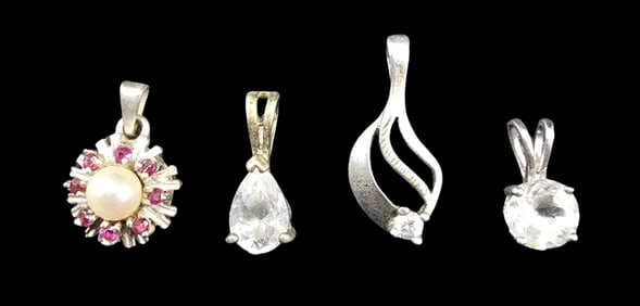 Lot of 4 Vintage Sterling Silver Pendant Charms