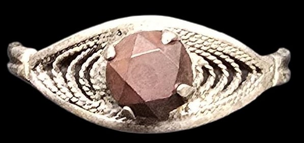 Vintage Mid-Century Sterling Silver & Gemstone Ring