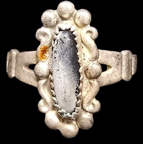 Vintage Mid-Century 1960s Native American BELL TRADING POST Sterling Silver & Gemstone Ring