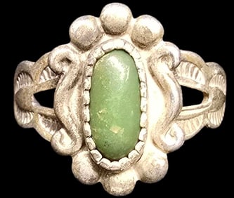 Vintage Mid-Century 1960s Native American BELL TRADING POST Sterling Silver & Gemstone Ring