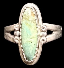 Vintage Mid-Century 1960s Native American BELL TRADING POST Sterling Silver & Gemstone Ring