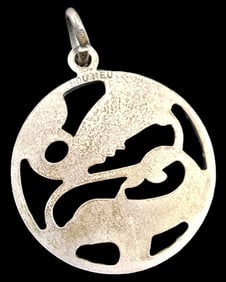 Vintage European 800 Silver Zodiac Sign Pisces Fish Pendant Charm