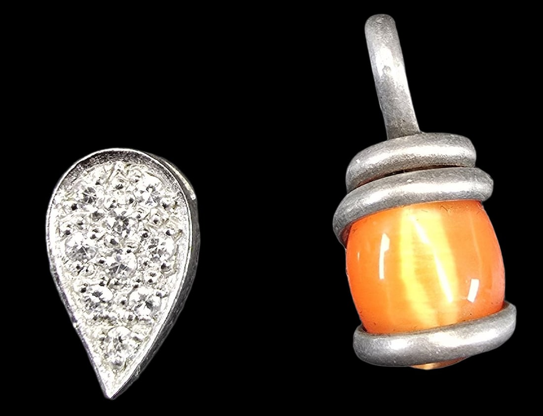 Lot of 2 Vintage European Sterling Silver Pendant Charms (1 of 4)