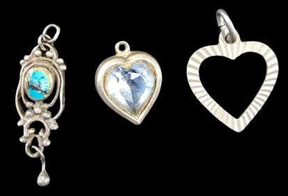 Lot of 3 Vintage European 835 Silver Pendant Charms - One KORDES & LICHTENFELS Germany