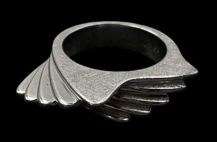 Stylish Vintage AOM Studios Germany Sterling Silver Designer Ring