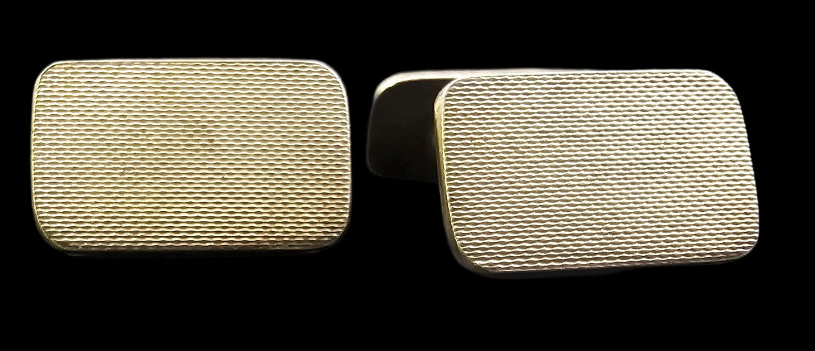 Pair of Vintage Mid-Century Scandinavian 830 Silver Cufflinks: Very good vintage condition with some patina and wear according to age. Each measures approx. 3/4" long and weighs ca. 4.84 grams. Marked for 830 (83%) silver and carrying an unidentified designer mar