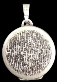 Vintage German KORDES & LICHTENFELS 835 Silver & Gemstone Picture Locket Pendant