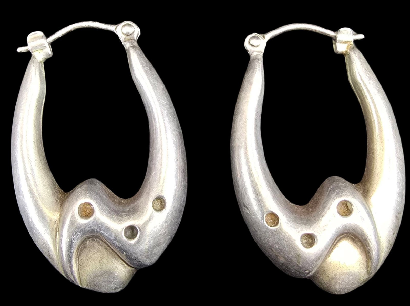 Unusual Vintage Sterling Silver Earrings (1 of 5)