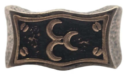 Very Rare & Unusual Antique Partially Gilt Sterling Silver Seal Ring