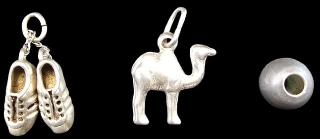 Lot of 3 European 835 Silver Pendant Charms