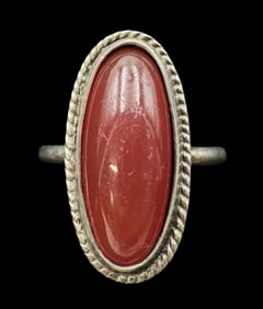 Antique 1920s FRIEDRICH FREY Germany 800 Silver & Carnelian Ring