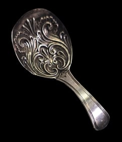 Ornate Antique British Sterling Silver Baby Spoon