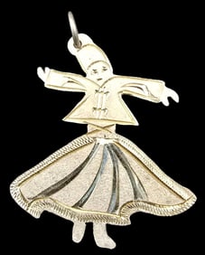 Vintage European 800 Silver Dancing Girl Pendant Charm