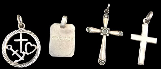 Lot fo 4 Vintage European 835 Silver Pendant Charms