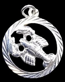 Vintage European 800 Silver Zodiac Sign Cancer Pendant Charm