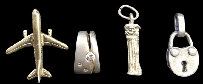 Lot of 4 Silver Pendant Charms