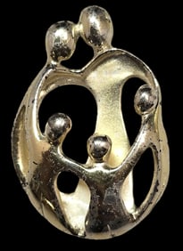 Vintage Sterling Silver "Family of Five" Designer Pendant