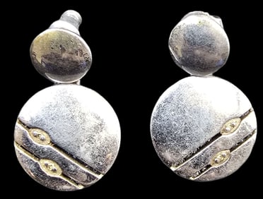 Pair of Vintage BORELLI Italy Sterling Silver Earrings