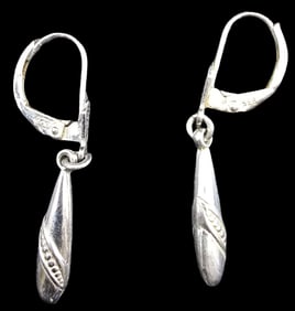 Pair of Vintage European 835 Silver Dangle Earrings