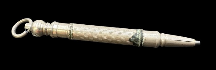 Antique 1900s Silver Metal Extendable Pocket Pencil