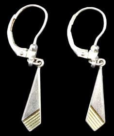 Pair of Vintage European 835 Silver Dangle Earrings
