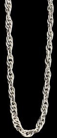 Stylish Vintage Sterling Silver Chain Necklace