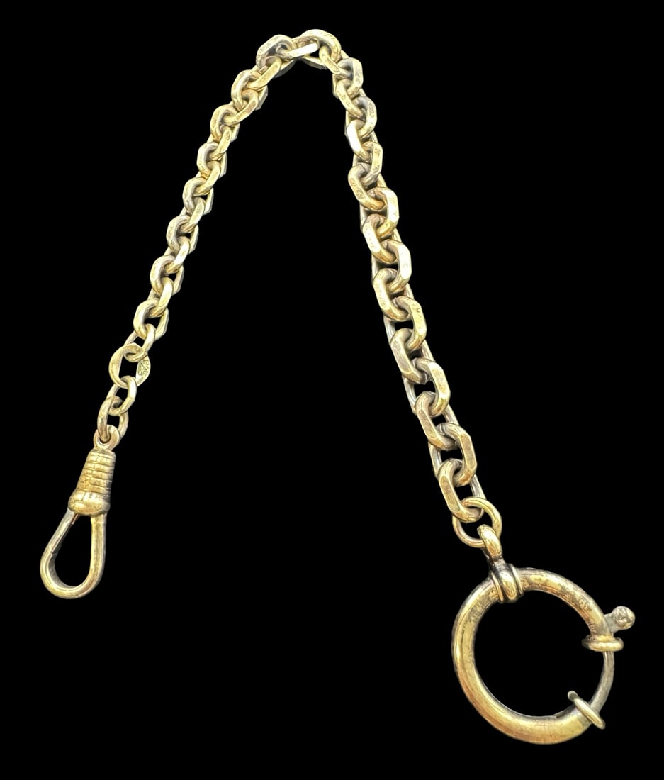 Vintage Gold Plated Metal Pocket Watch Chain (1 of 3)
