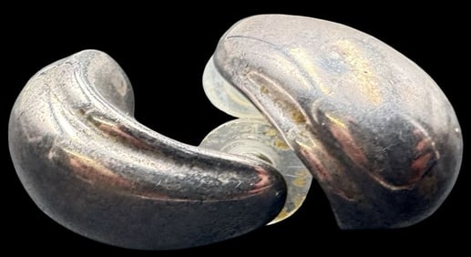 Unusual Vintage Sterling Silver Designer Earrings