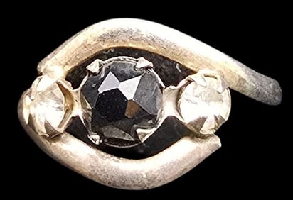 Vintage Mid-Century Sterling Silver & Gemstone Ring