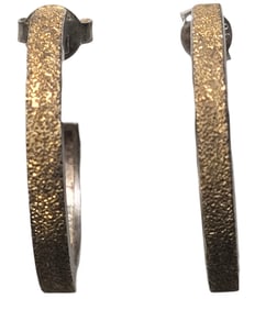 Vintage FOSSIL Sterling Silver Hoop Earrings