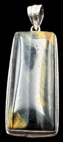 Beautiful Vintage Sterling Silver & Large Labradorite Pendant