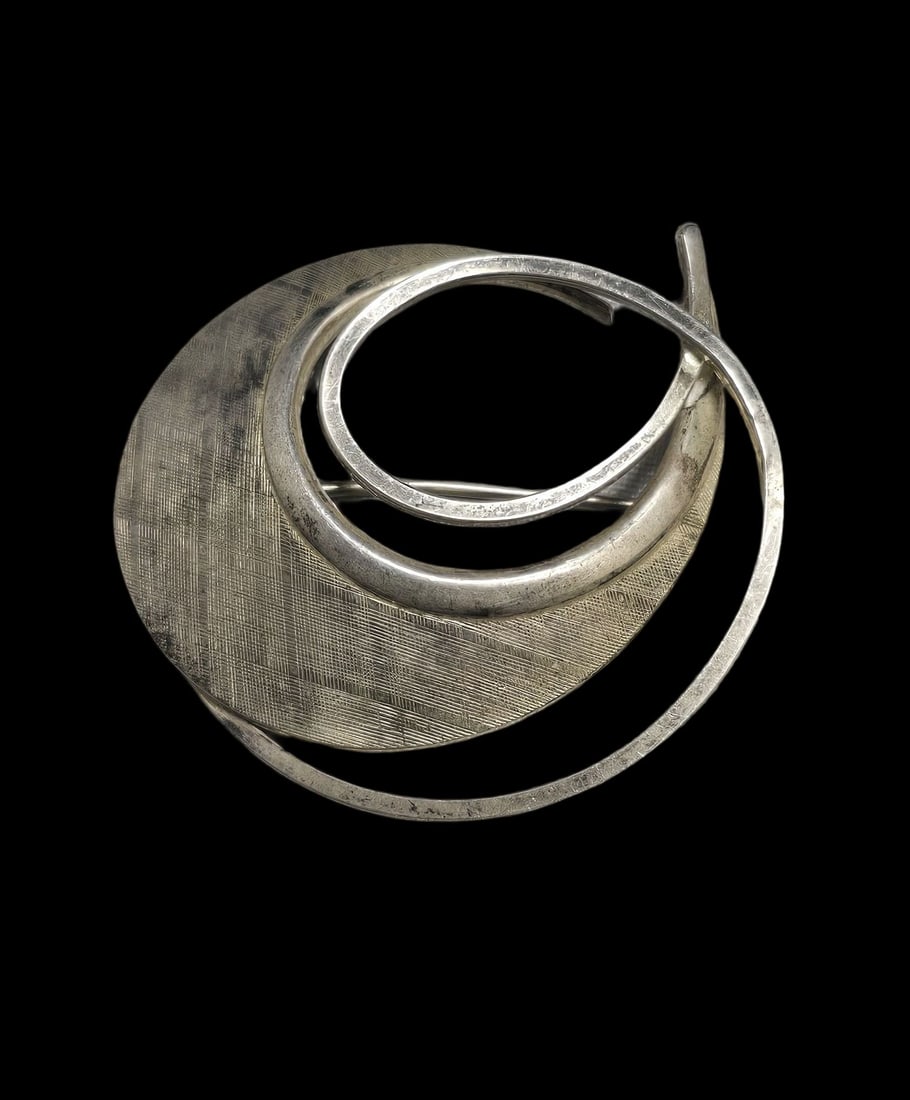 Vintage European KORDES & LICHTENFELS 835 Silver Designer Bar Brooch Pin (1 of 6)