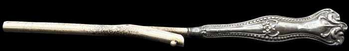 Ornate Antique Art Nouveau Sterling Silver Handle Ringlet Hair Curler