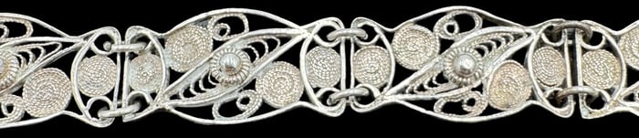 Stylish Handmade Vintage Sterling Silver Filigree Bracelet