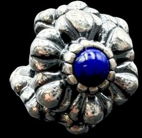 Vintage PANDORA Sterling Silver & Blue Gemstone Pendant Charm