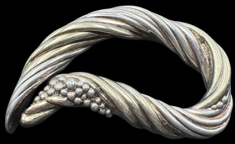 Large Vintage Electrofoam Sterling Silver & Vermeil Designer Pendant Brooch