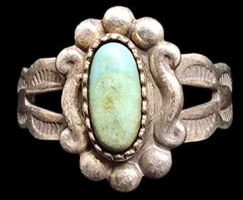 Vintage Mid-Century 1960s Native American BELL TRADING POST Sterling Silver & Gemstone Ring