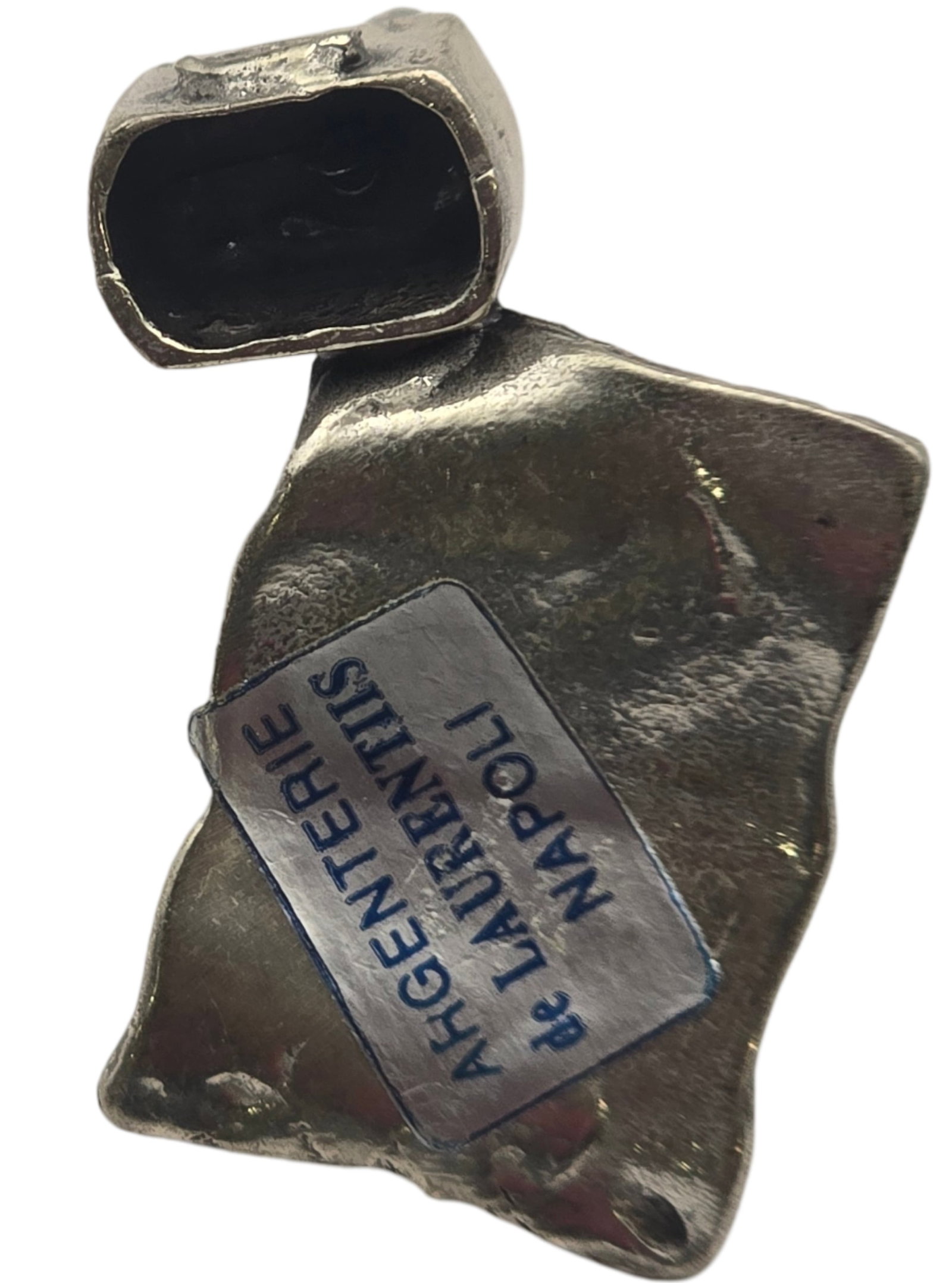 Vintage Italian 800 Silver Paper & Quill (Holder) Miniature Figurine: Measures approx. 1 1/2" long and weighs ca. 6.3 grams. Very good vintage condition with minor wear and patina according to age; original sticker. Tested for a minimum of 800 (80%) silver. SHIPPING: We