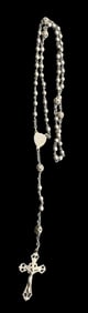 Rare Vintage ca. 1900s Christian Italian 835 Silver Rosary /w Crucifix