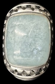 Beautiful Vintage Sterling Silver & Blue Gemstone Designer Ring