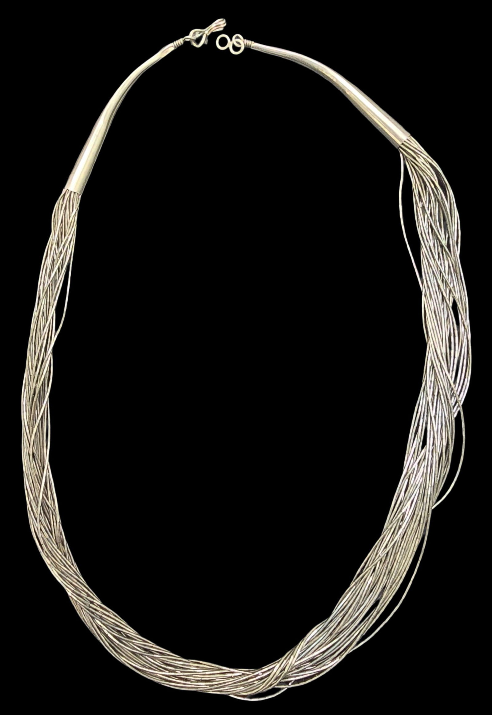 Stylish and Very Unusual Vintage Sterling Silver Multi-Strand Necklace (1 of 3)
