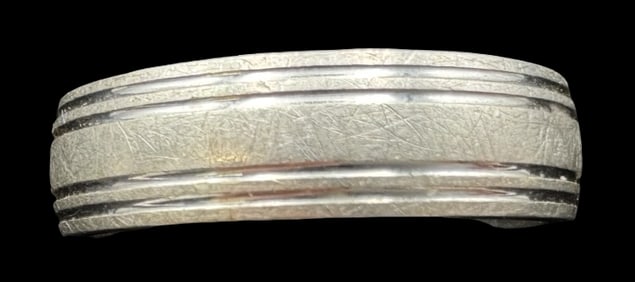 Vintage Sterling Silver Partially Brushed Band Ring