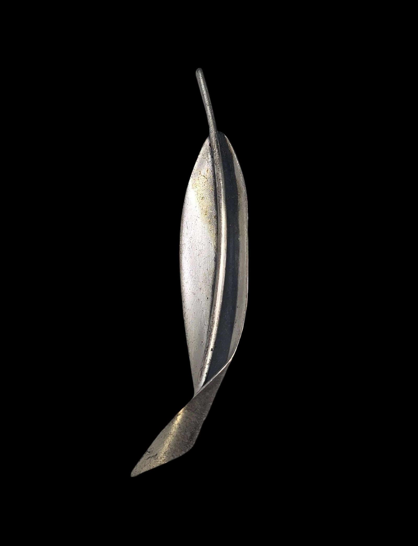 Vintage BEAU Sterling Silver Leaf Brooch Pin (1 of 7)