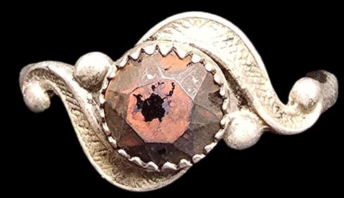 Vintage Mid-Century Sterling Silver & Gemstone Designer Ring