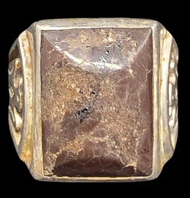 Vintage Mid-Century 1940s Native American BELL TRADING POST Sterling Silver & Gemstone Men's Ring