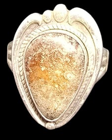 Vintage Mid-Century 1940s Native American BELL TRADING POST Sterling Silver & Gemstone Ring