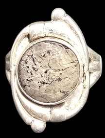 Vintage Mid-Century Native American Sterling Silver & Gemstone Ring