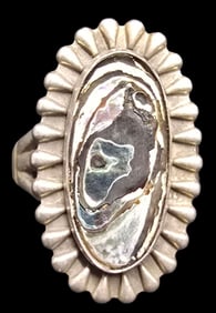 Vintage Mid-Century 1960s Native American BELL TRADING POST Sterling Silver & Gemstone Ring