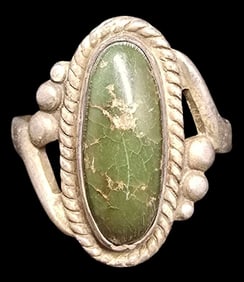 Vintage Mid-Century 1970s Native American BELL TRADING POST Sterling Silver & Gemstone Ring