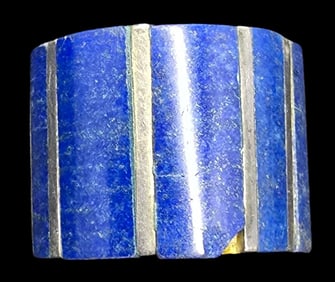 Vintage Mid-Century Sterling Silver & Lapis Lazuli Designer Ring